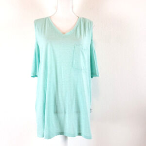 NEW!! Womens SEVEN 7 Mint Green SIZE XL Cold Shoulder Lightweight Top Shirt